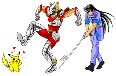 Seiya, Shiryu, Pikachu